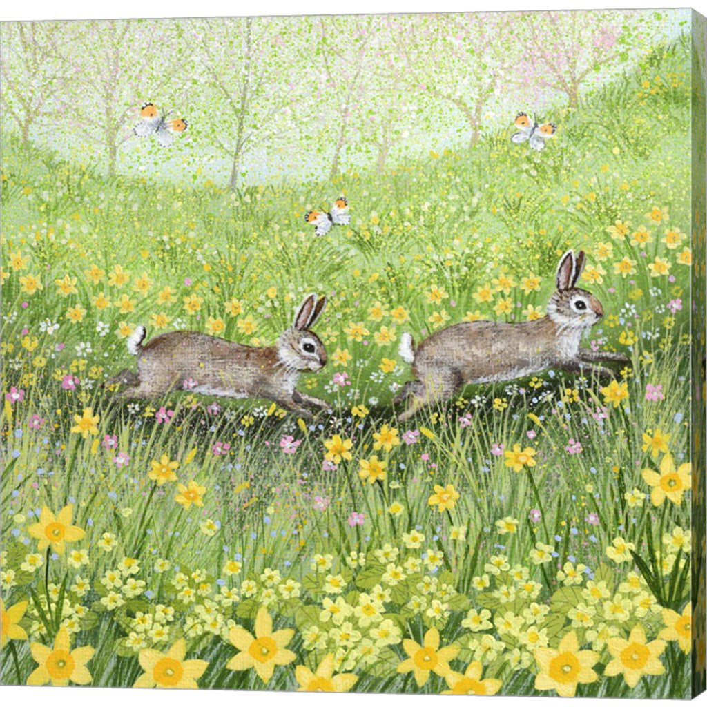 Rosalind Wheeler Spring Rabbits by Lucy Grossmith - Wrapped Canvas ...