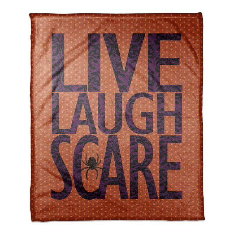 Live Laugh Scare Hand Woven Throw Blanket, 50" W x 60" L