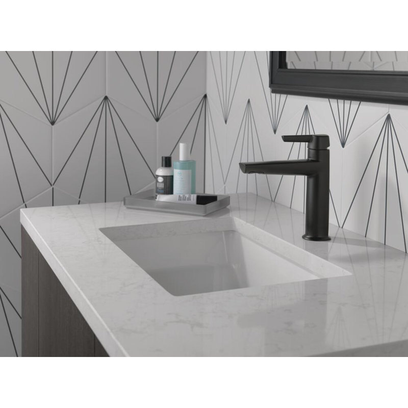 Robinet de salle de bain monotrou avec ensemble de drain Galeon, Noir mat