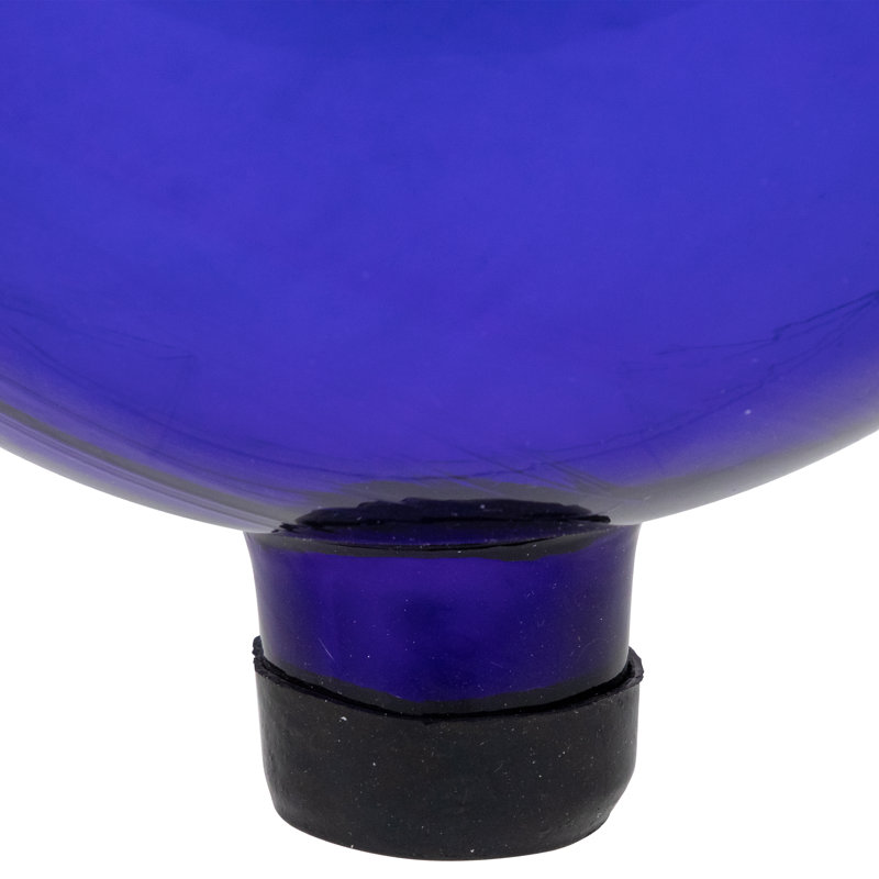 Balle de jardin extérieure brillante 10 po, Bleu