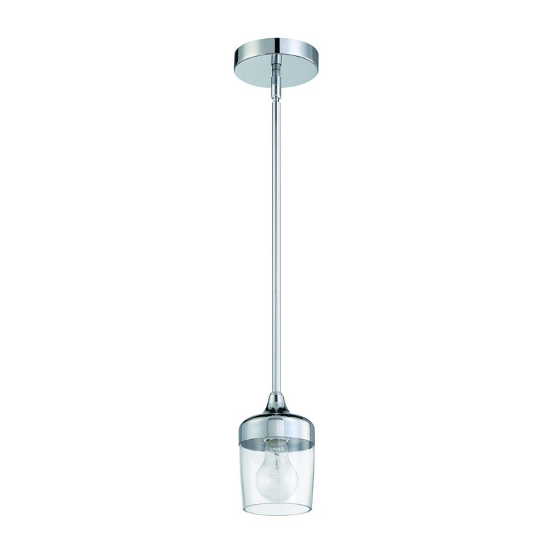 Luminaire suspendu géométrique 1 lumière Teillon, Chrome
