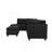 Reversible Polyfiber Sectional Sofa With Ottoman, Black