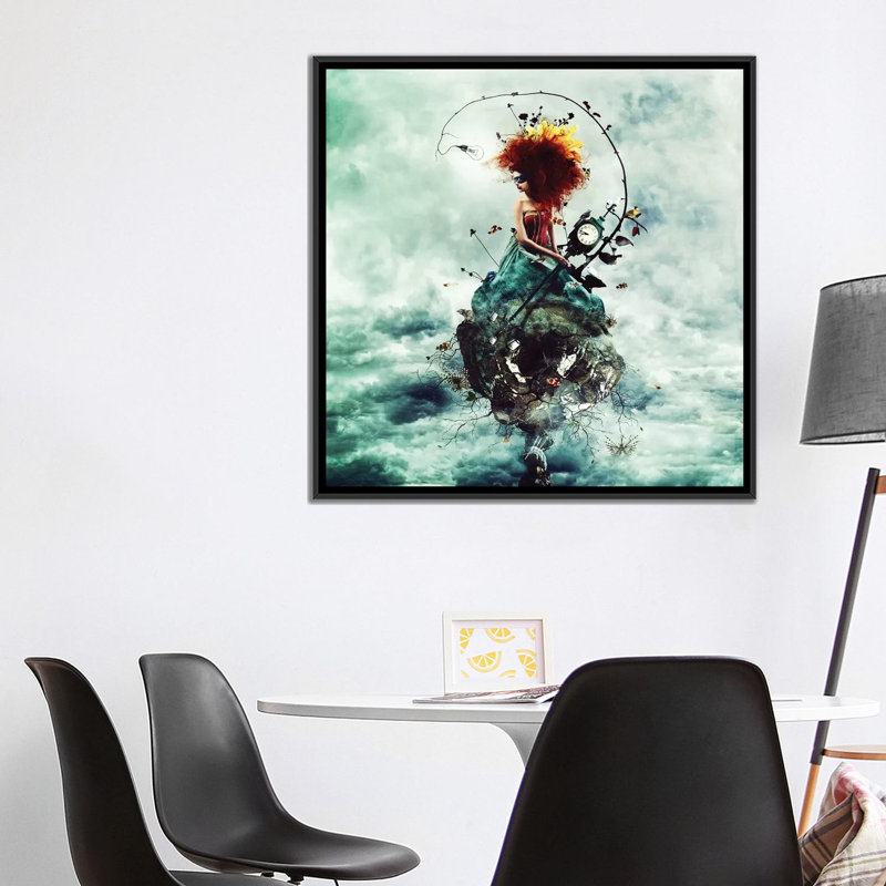 " Delirium " by Mario Sanchez Nevado, Black Framed Canvas, No Mat, 37" H x 37" W x 1.5" D