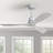 Sofucor Kemp 52" 3-Solid Wood Blade Classic Ceiling Fan with Remote Control and No Lights, Silver&Gray-91715617