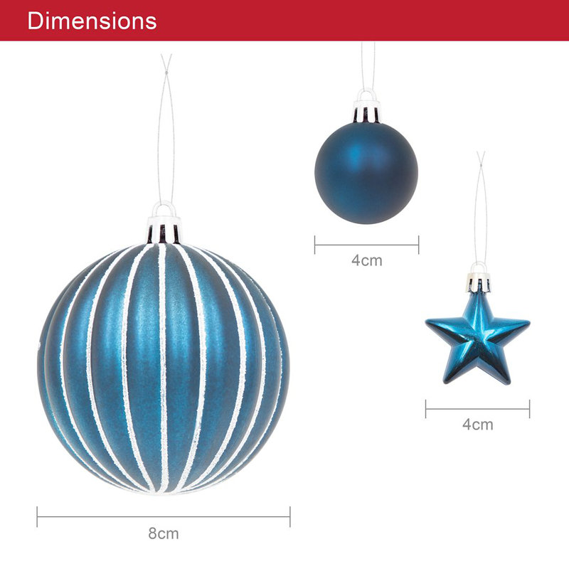 Solid Colour Shatterproof Bauble, Navy