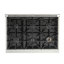 KUCHT Professional 36 po 5,2 pieds cubes Cuisinière à double combustible pour gaz propane avec brûleurs scellés et four à convection en acier inoxydable avec porte de four noire-87227276-87227274