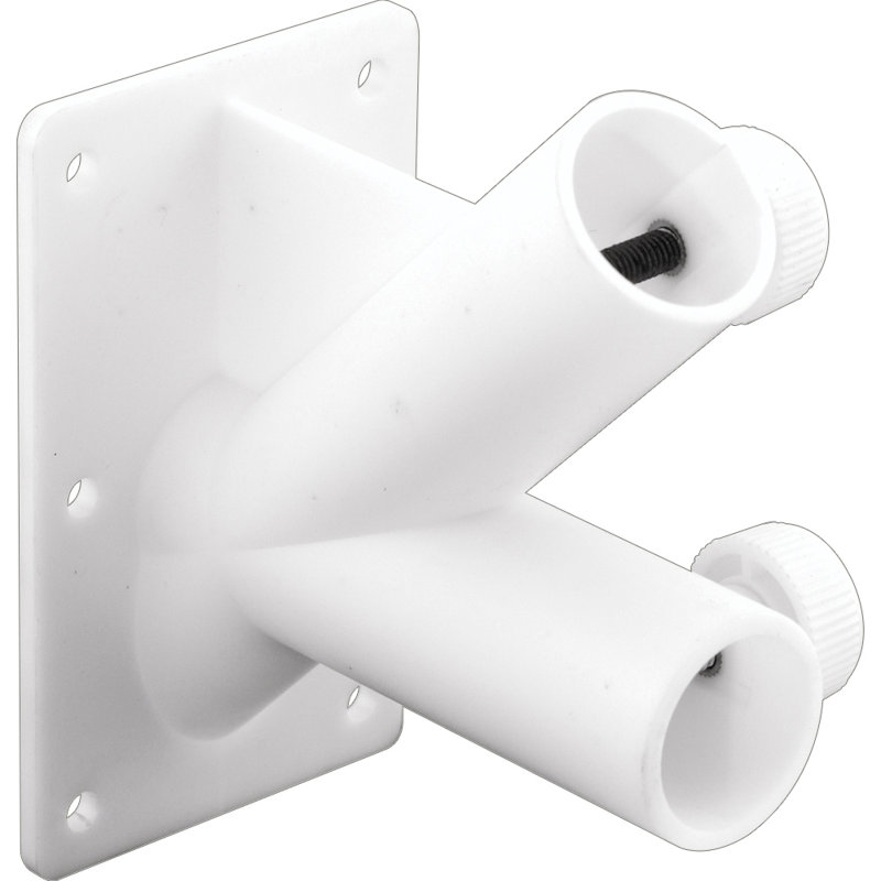 Porte-mât à drapeau à deux positions en plastique blanc cassé Prime-Line (paquet de 1), Blanc cassé