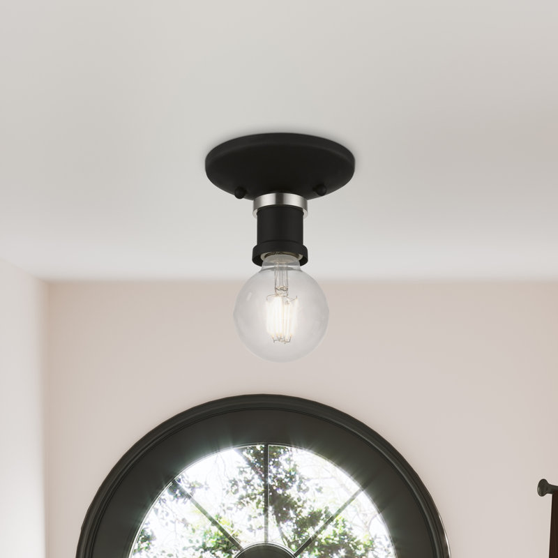 Plafonnier semi-encastré 1 lumière 5 po Grogan, Noir