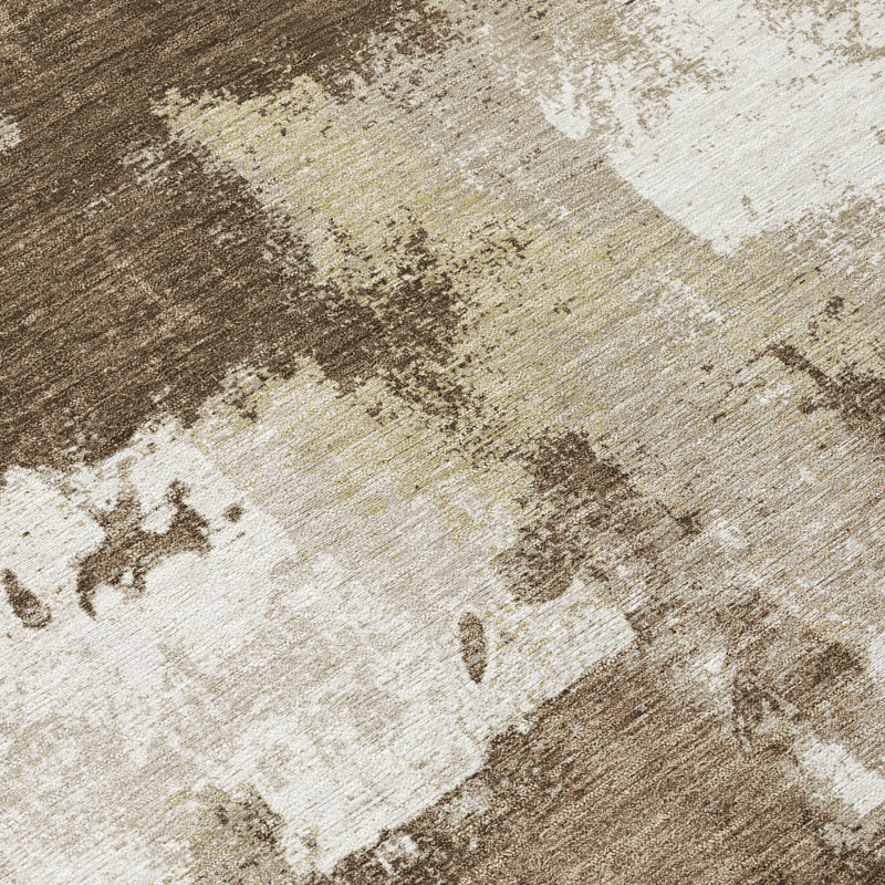 Machine Washable Indoor/Outdoor Chantille ACN2913 Modern Rug, 2'3" x 7'6" Runner, Chocolate