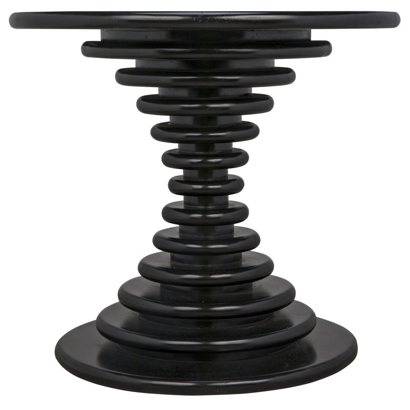 Classic Round 28" Hand Rubbed Black Solid Wood End Table