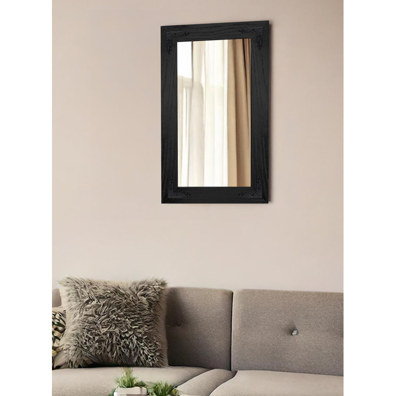 Miroir Gracie Oaks, 22 po x 33 po, Noir, noir, noir, noir