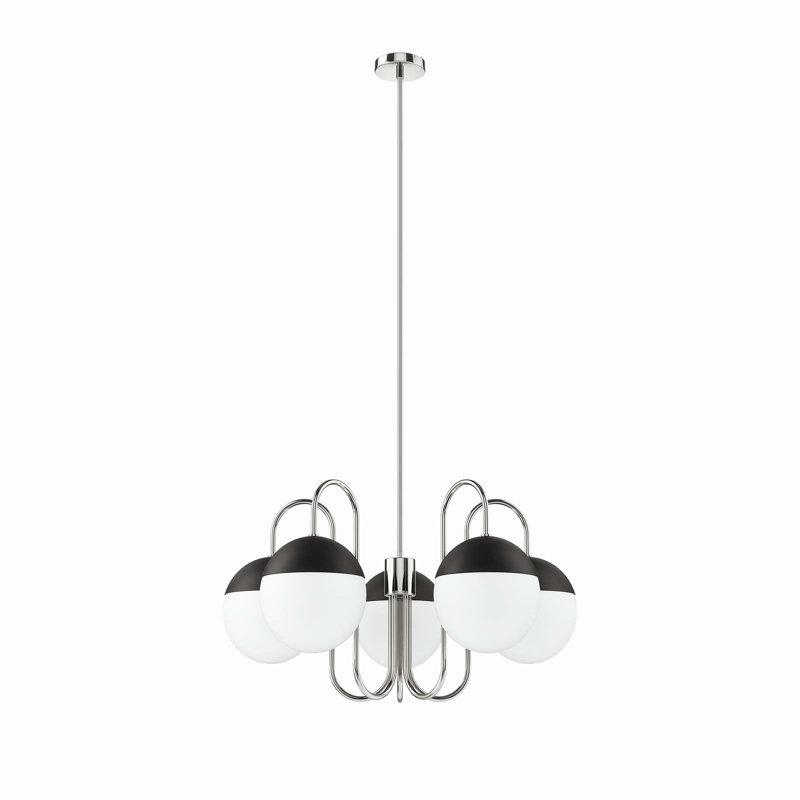 Modway Stellar 5-Light Chandelier, Polished Nickel