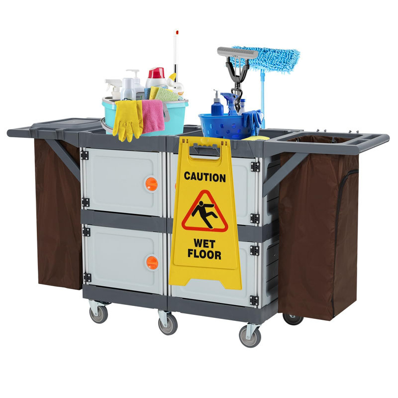 Janitorial Cart with 4 Cabinet