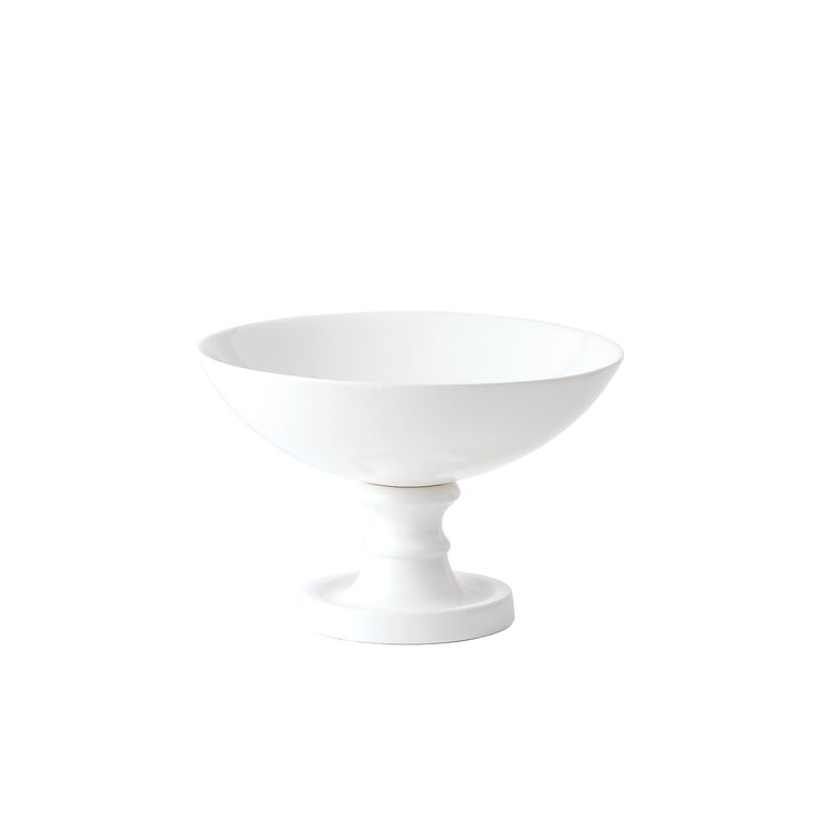 Large Round Pedestal Fruit Bowl, White Wash – High Street Market