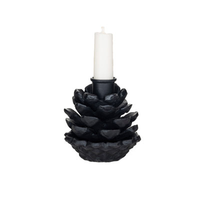 Cast Metal Pinecone Shaped Taper Candleholder