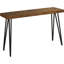 Console avec pieds en épingle à cheveux, 52 po de largeur, brun