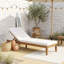 Chaise longue d'extérieur en bois d'acacia avec coussins et dossier réglables en 4 positions pour piscine et jardin.-544324151