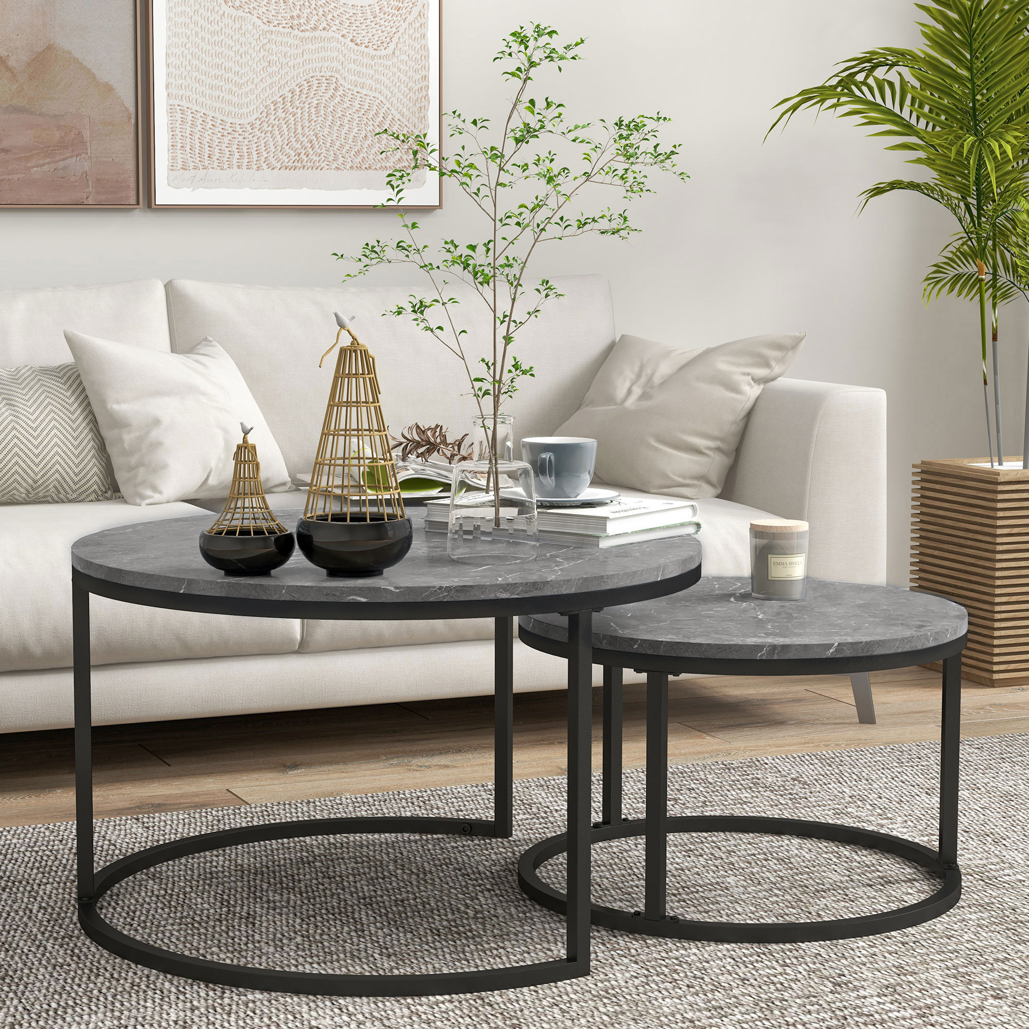 Two piece coffee table set discount