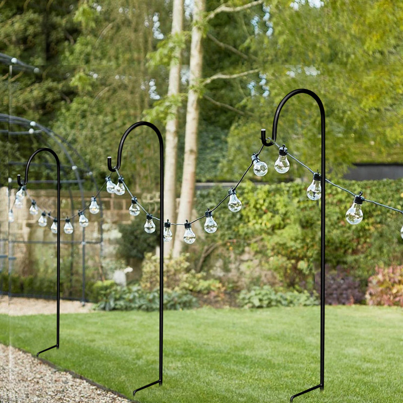 Wadkins 8 PCS  Weather Resistant Iron No Subject Garden Stake, Black