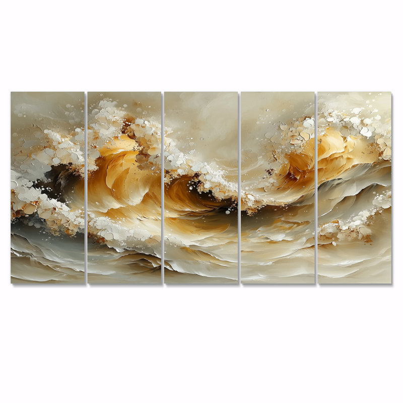 Hawley - art mural transitionnel - art mural moderne pour le salon, 5, H 32 po x l 80 po