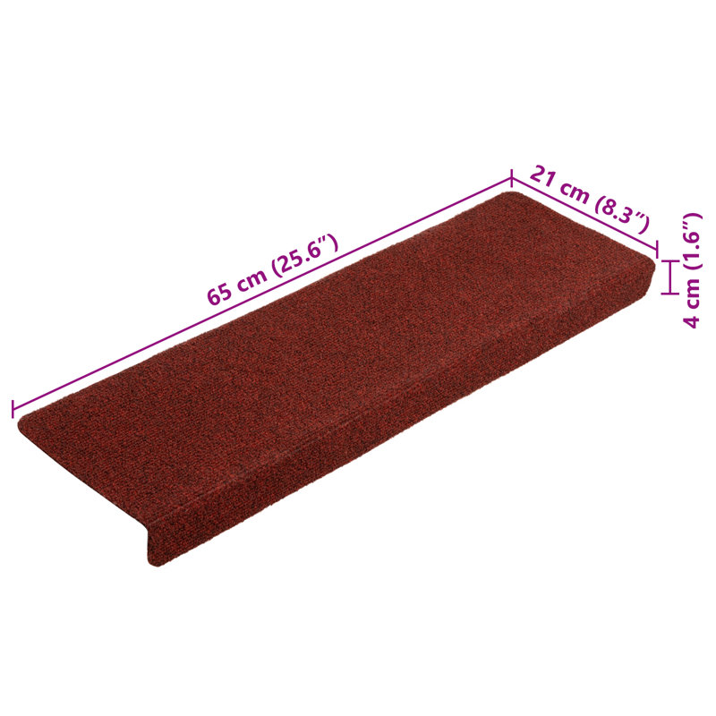 Braxx Non-Slip Bordeaux Red Stair Tread, 5