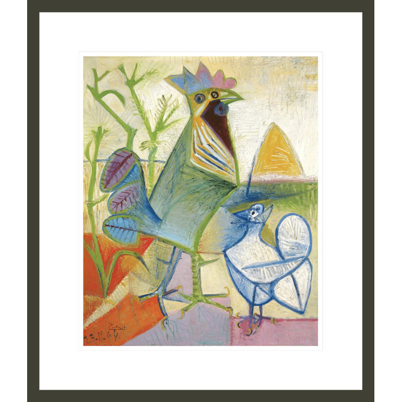 Le coq de la Libération par Pablo Picasso, estampe numérique encadrée, H 20,56 po x l 17,75 po