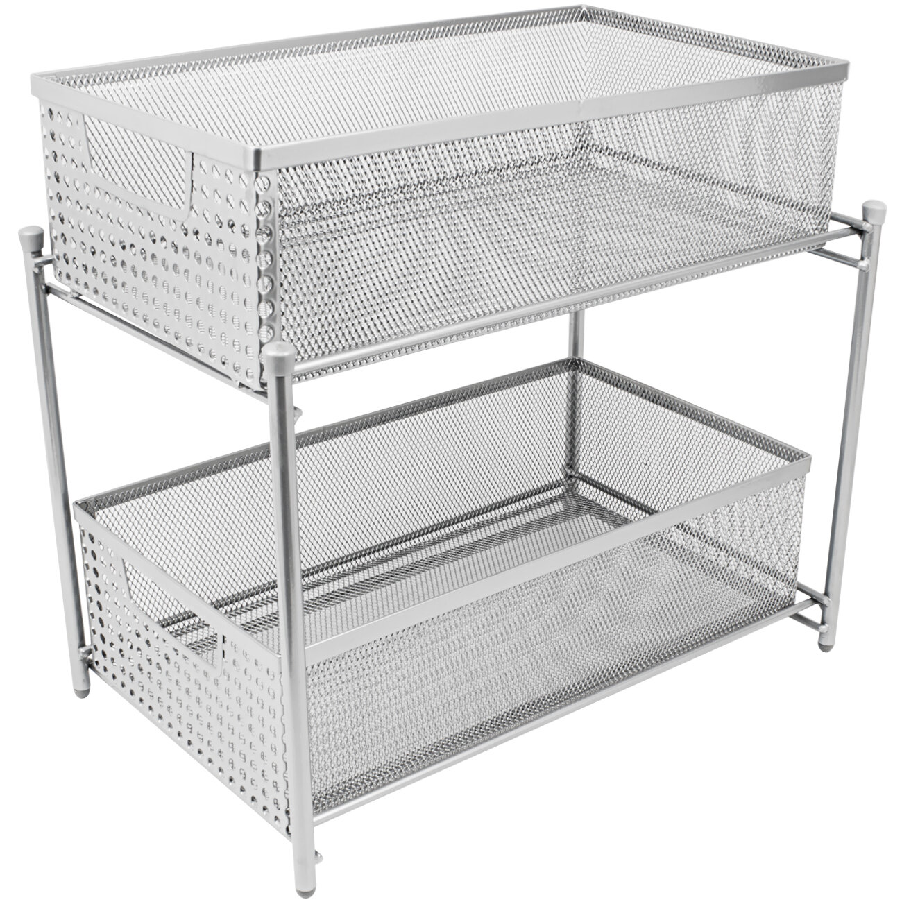 Sorbus Stackable Shelves for Cabinets & Countertop - Storage Shelf  Organizer Stand Racks- Foldable Two Shelves, Clear Plastic/Metal