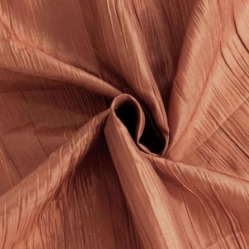90"X90" Accordion Crinkle Taffeta Table Overlay - Terracotta - Perfect For Wedding, Party, Event, Banquet, And Decoration - Excellence Class And Vibrancy - Imperial Luster And Upscale Loo
