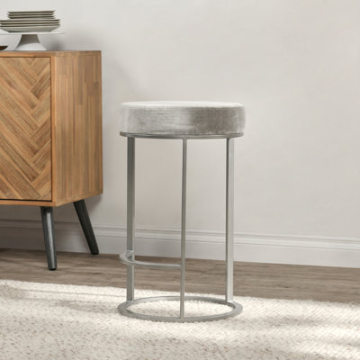 Quinn Counter Stool Grey/Nickel