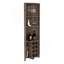 Armoire de coin Essential, trois tablettes, huit porte-bouteilles encastrés, deux tablettes latérales brun foncé-1409151689