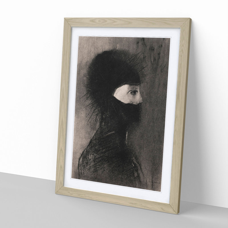 Armour by Odilon Redon - Picture Frame Painting, 90cm H x 65cm W x 2cm D, Oak
