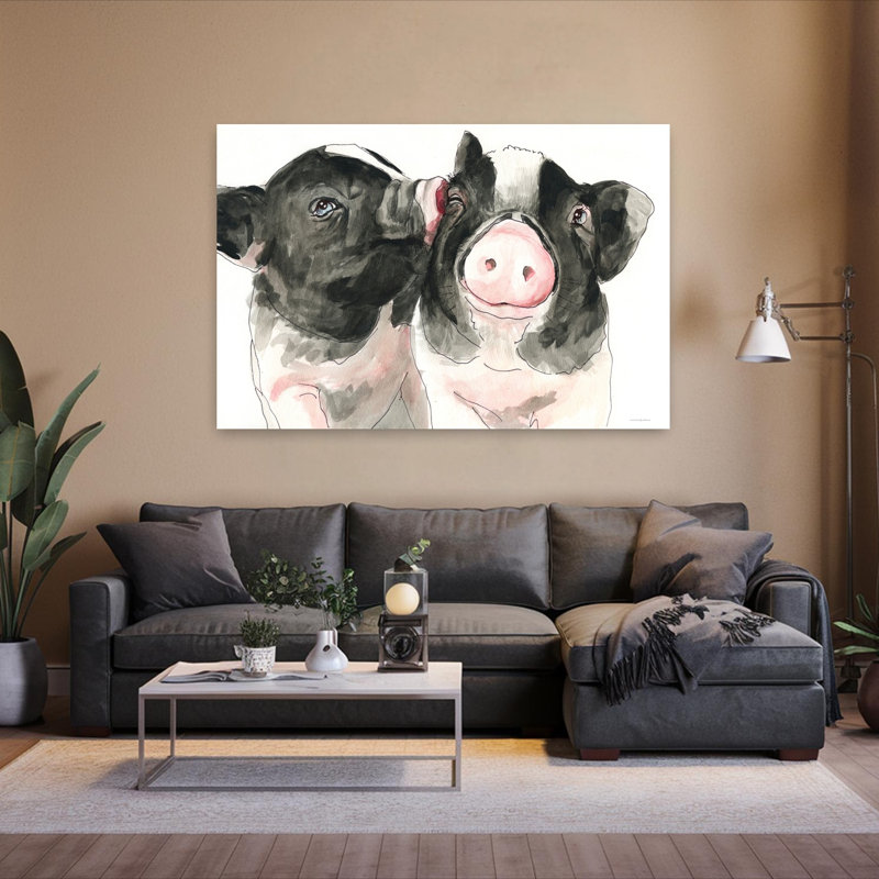 Porcelet bisous, art contemporain, H 40 po x l 60 po