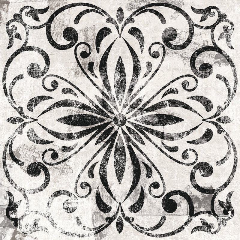 Motif géométrique noir et blanc I - reproduction sur toile tendue, H 20 po x l 20 po