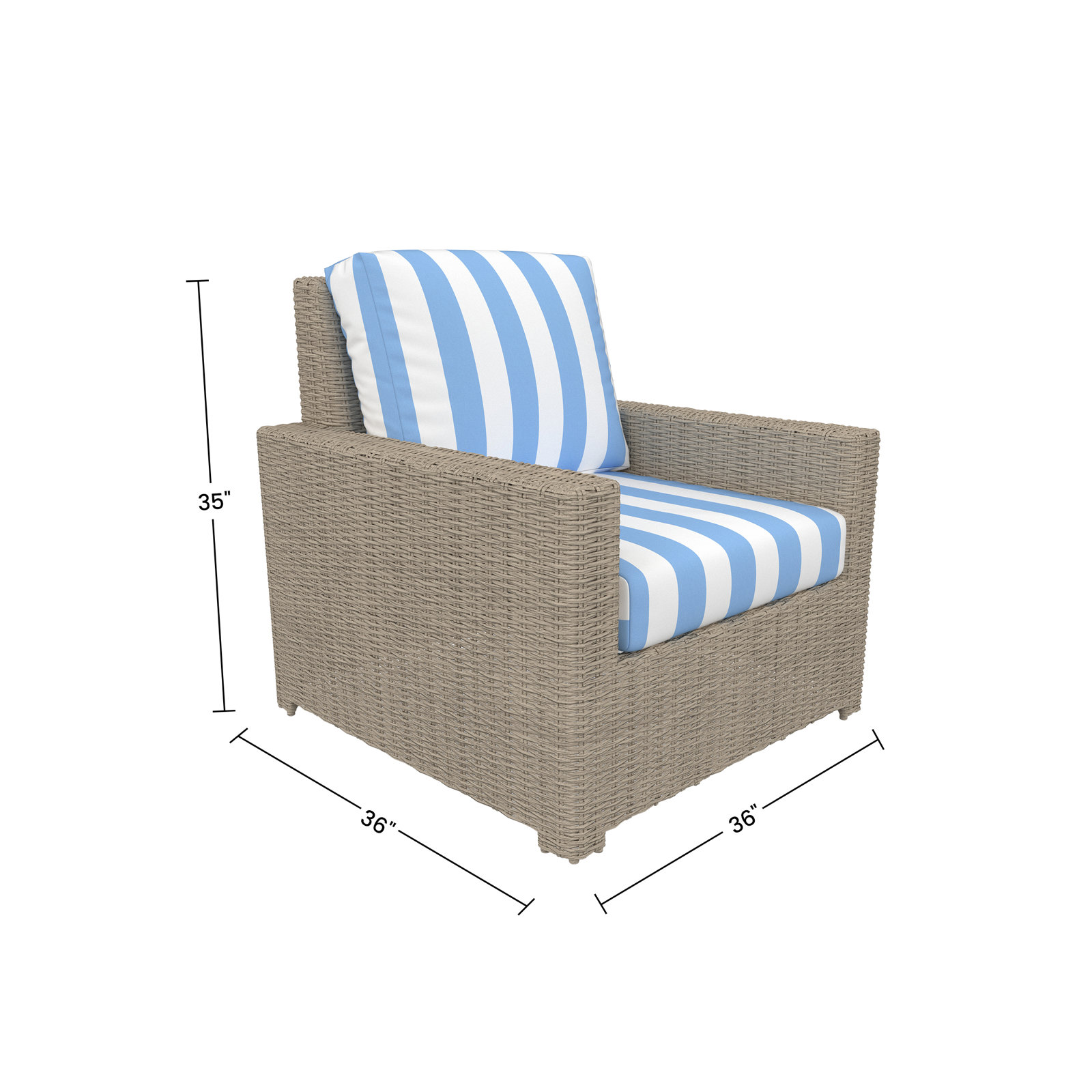 Henri Sunbrella® Patio Lounge Chair, Refuge Ocean