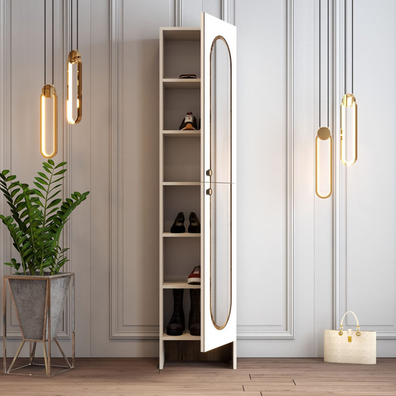 Almendarez Hall Stand, Cream/Walnut