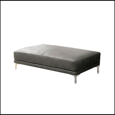 Repose-pieds rembourré en similicuir avec finition antique, spacieux et durable pour les maisons modernes et traditionnelles