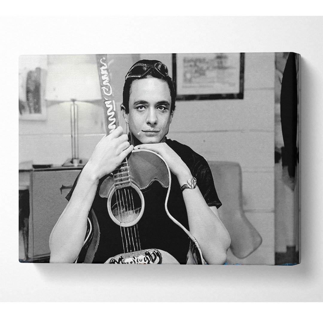 Johnny Cash Gitarre - Kunstdrucke auf Leinwand