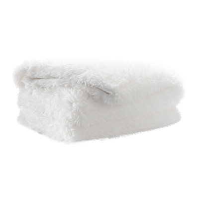 Jeté en fausse fourrure d'alpaga pour canapé et lit, douillette douce et moelleuse, 50 po x 60 po