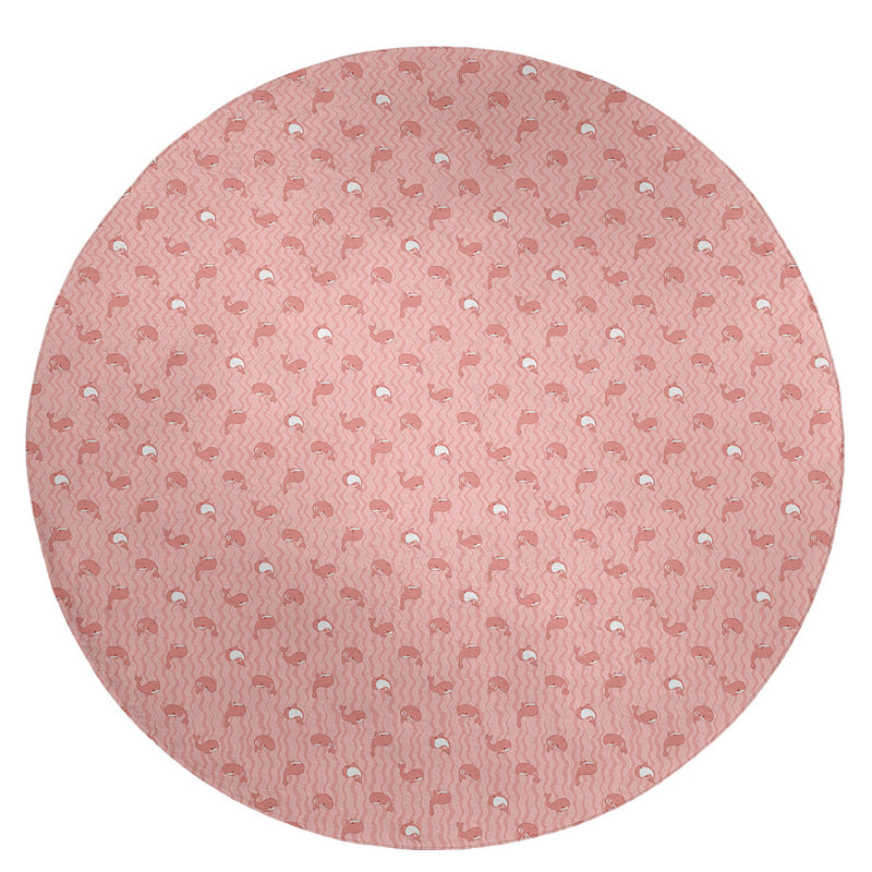 Tapis de la baleine orange, Rond 5 pi
