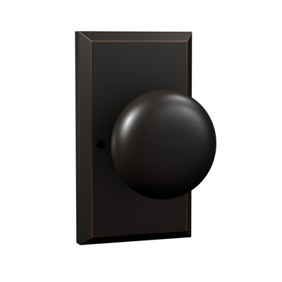 Bravura 906-G1 Macon Privacy Knob on Beveled Rectangular Rose in Matte Black