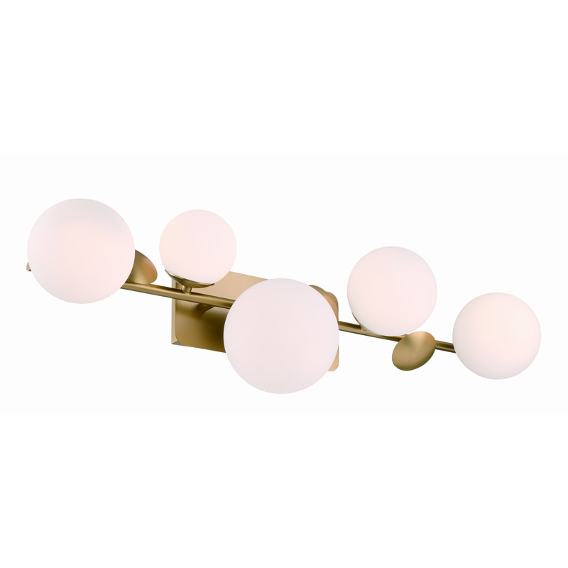 Vigne, coiffeuse, 5Lt, verre opale, Doré