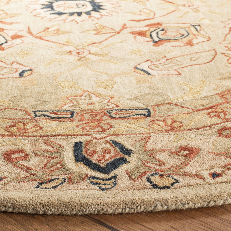 Tapis oriental en laine touffeté à la main Tingley, Rond 8 pi