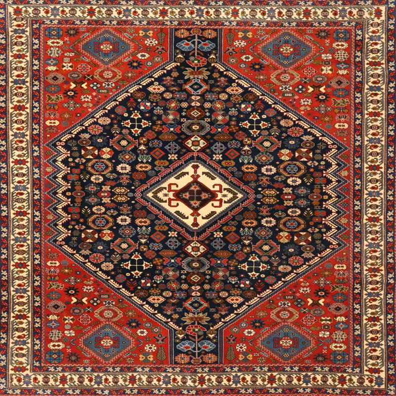 Cayden-Lee Oriental Indoor Rug, Square 5'