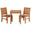 3 Piece Teak Wood Outdoor Patio Bistro Dining Set Including 27" Square Table With 2 Abaco Side Chairs