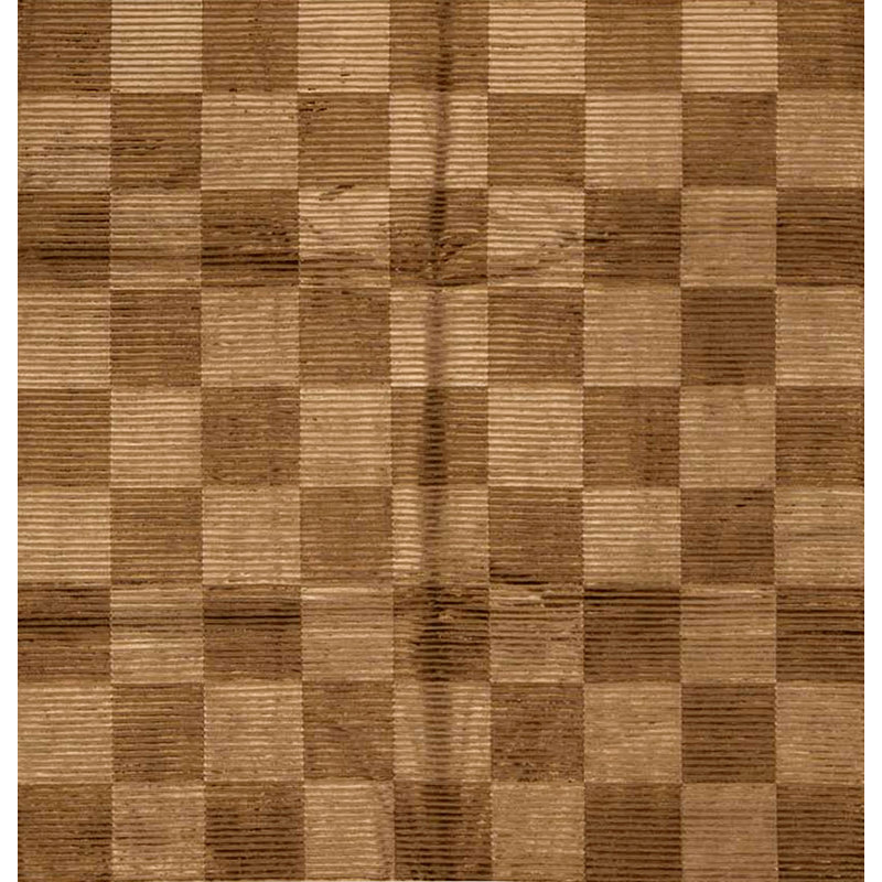 Himalayan Wool Checkered Area Rug in Brown