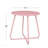 Round Metal End Table, X-Shaped Frame Indoor Outdoor Side Accent Table - Pink-1325802947