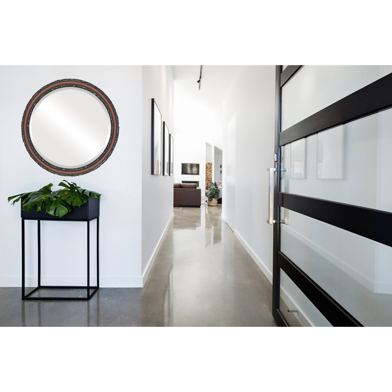 Miroir d'appoint Schlater, H 15 po x l 15 po, Bois de rose