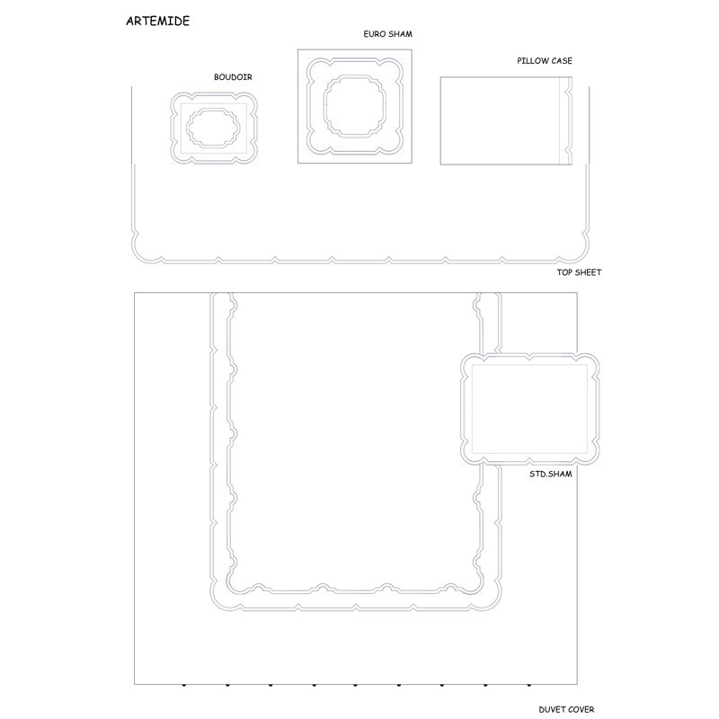 Artemide Embroidery By DEA Sateen Flat Sheet, Twin Flat Sheet