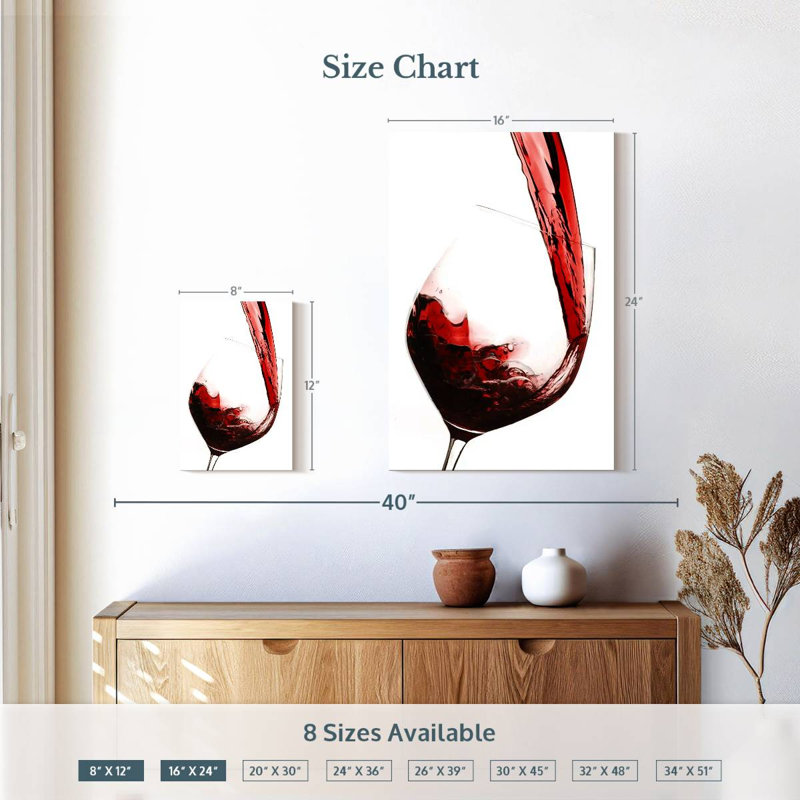 Yarlin Red Wine Flow, 12" H x 8" W
