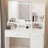 Vanity Desk With Mirror And LED Light Strip,Dressing Table With Large Drawer, 3 Level Storage Dresser & 3 Lighting Modes Adjustable Brightness-67474806